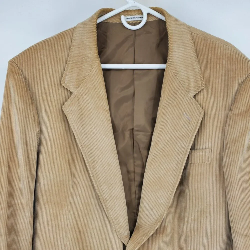 Bret Lawrence Tailored Brown Corduroy Elbow Patch Men's Blazer‎ Suit Jacket 44 R